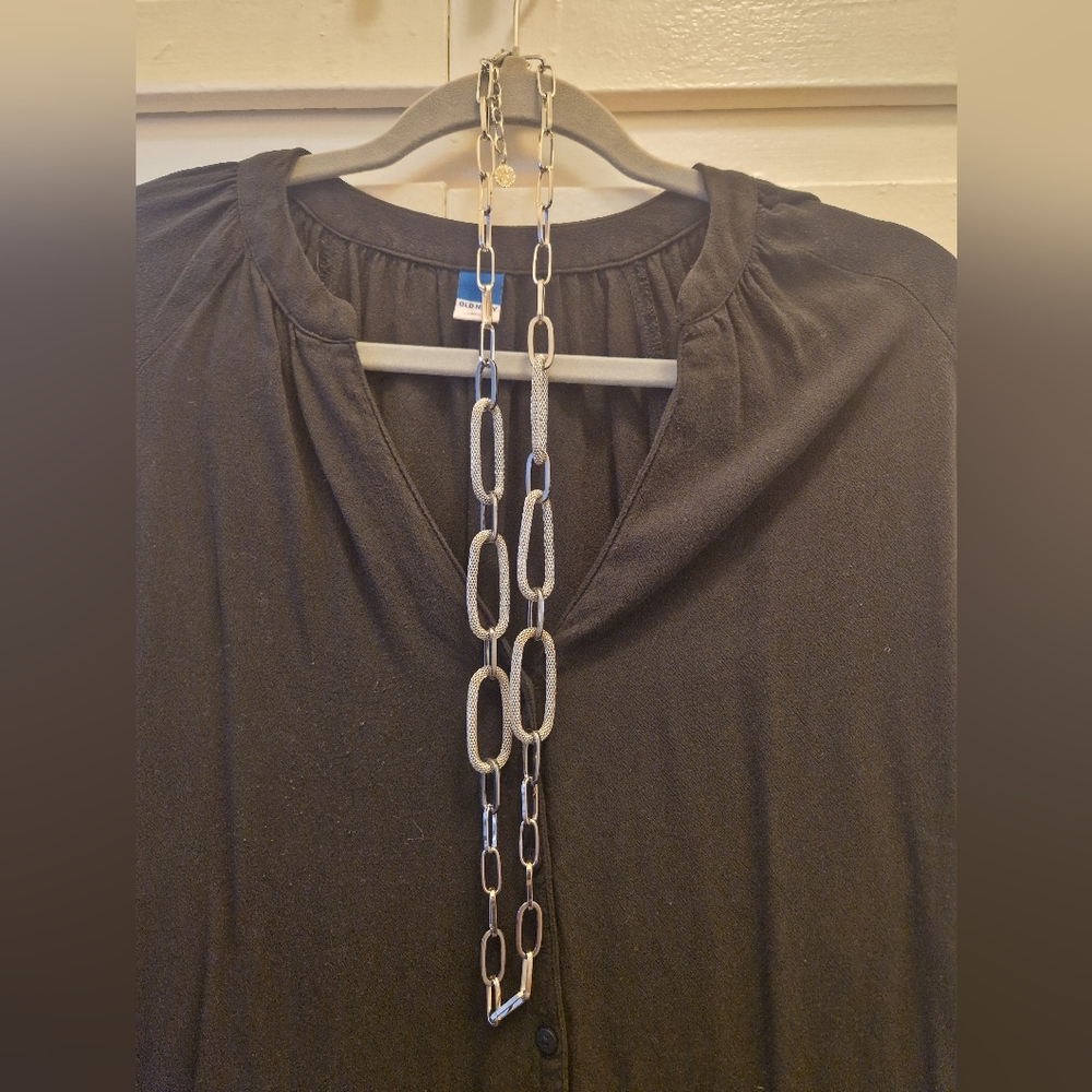 RJ Graziano gunmetal chain necklace